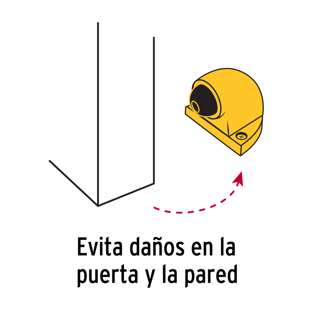 Tope tipo codo para puerta, acabado latón, HERMEX TOCO-1 (43771)