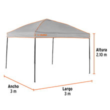 Cargar imagen en el visor de la galería, Toldo plegable de 3 x 3 m, TRUPER TOL-3 (66075)