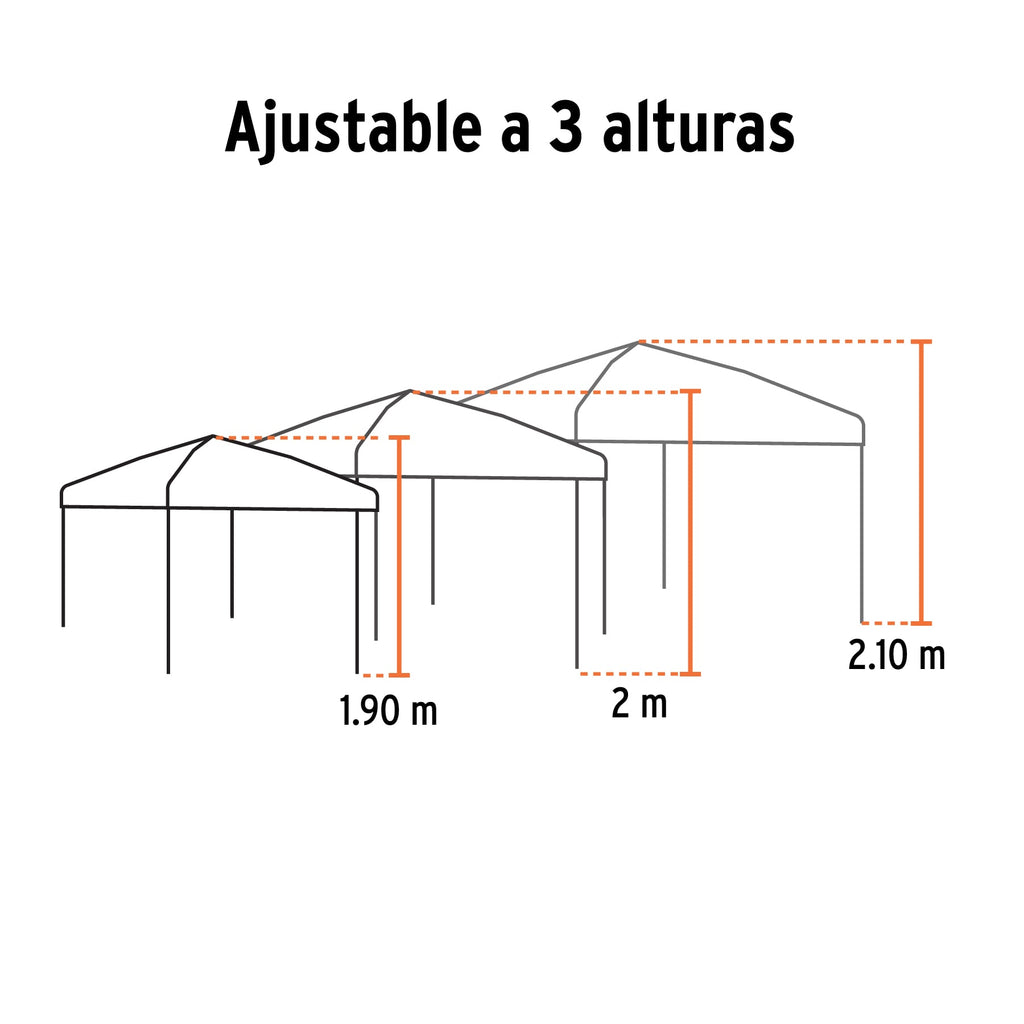 Toldo plegable de 3 x 3 m, TRUPER TOL-3 (66075)