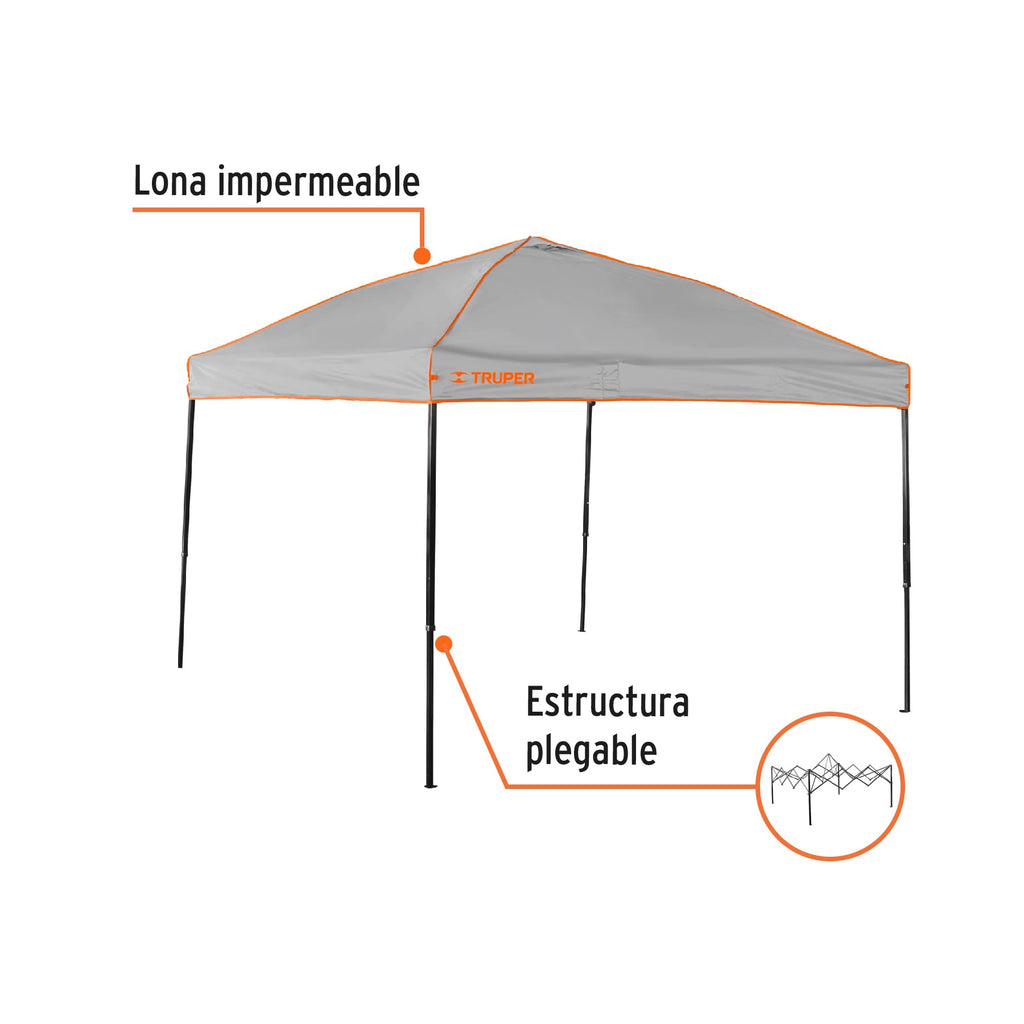 Toldo plegable de 3 x 3 m, TRUPER TOL-3 (66075)