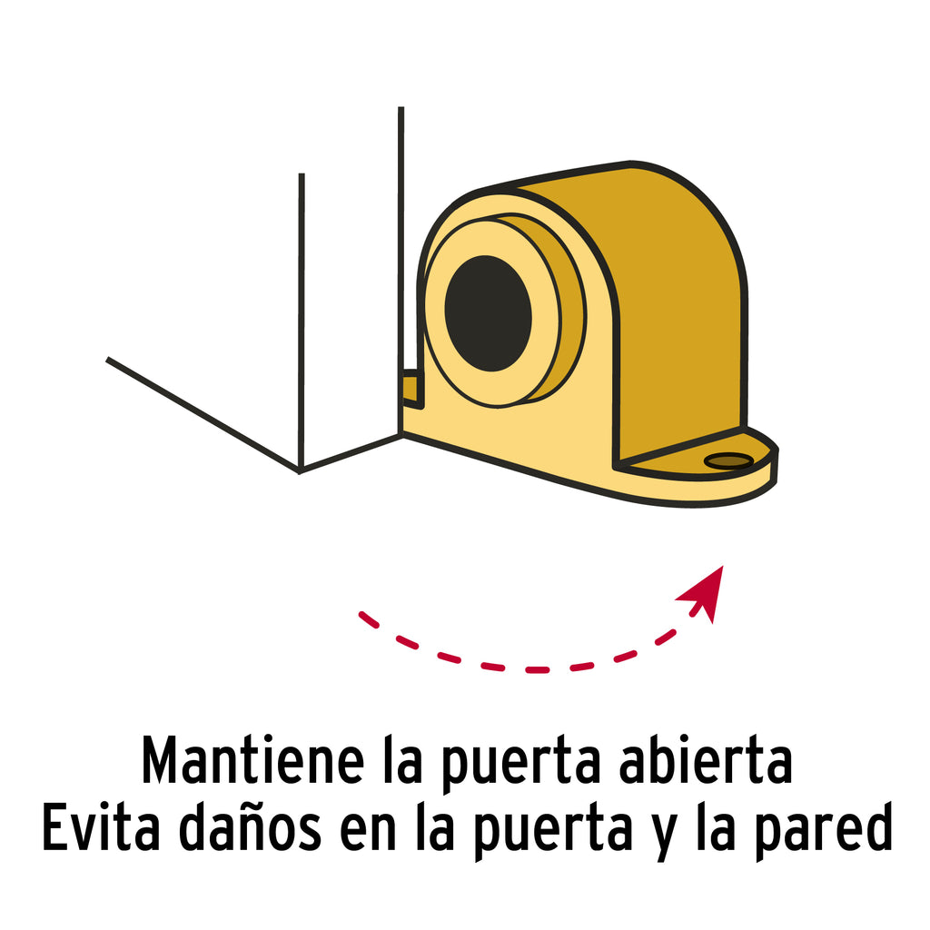 Tope para puerta magnético, acabado latón, HERMEX TAMA-1 (43781)