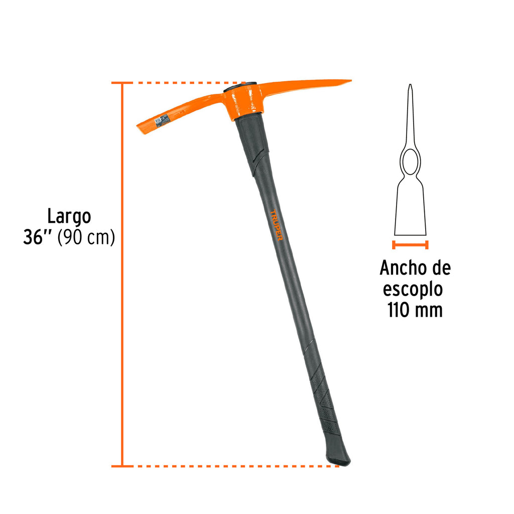 Talacho-pico 5 lb, mango fibra de vidrio 36", TRUPER TP-5MX (18647)