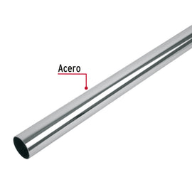 Tubo redondo para clóset, 3 m, acero cromado, HERMEX TR-530 (48974)
