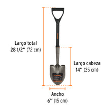 Cargar imagen en el visor de la galería, Pala cajuelera redonda, puño &quot;D&quot; con mango fibra de vidrio TRUPER TR-BY-F (17195)