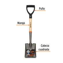Cargar imagen en el visor de la galería, Pala cajuelera cuadrada, puño &quot;D&quot; mango de madera, TRUPER TR-BYC (17194)