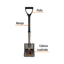 Cargar imagen en el visor de la galería, Pala cajuelera cuadrada, puño &quot;D&quot; con mango fibra de vidrio TRUPER TR-BYFC (17196)