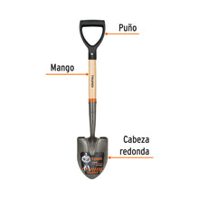 Cargar imagen en el visor de la galería, Pala cajuelera redonda, puño &quot;D&quot; mango de madera, TRUPER TR-BY (17193)