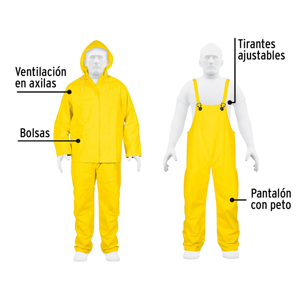 Conjunto impermeable doble capa, talla G, TRUPER TRA-PRO-L (14419)