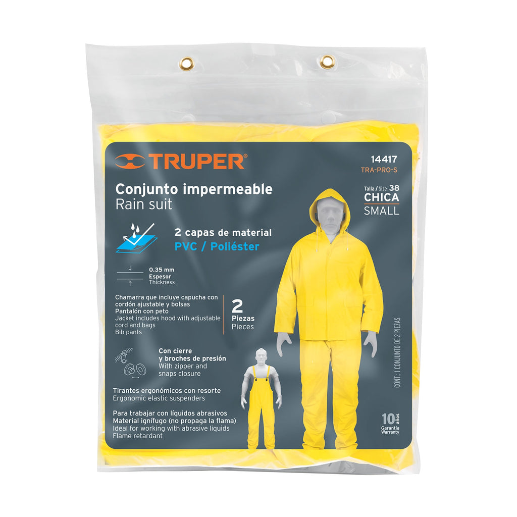 Conjunto impermeable doble capa, talla G, TRUPER TRA-PRO-L (14419)