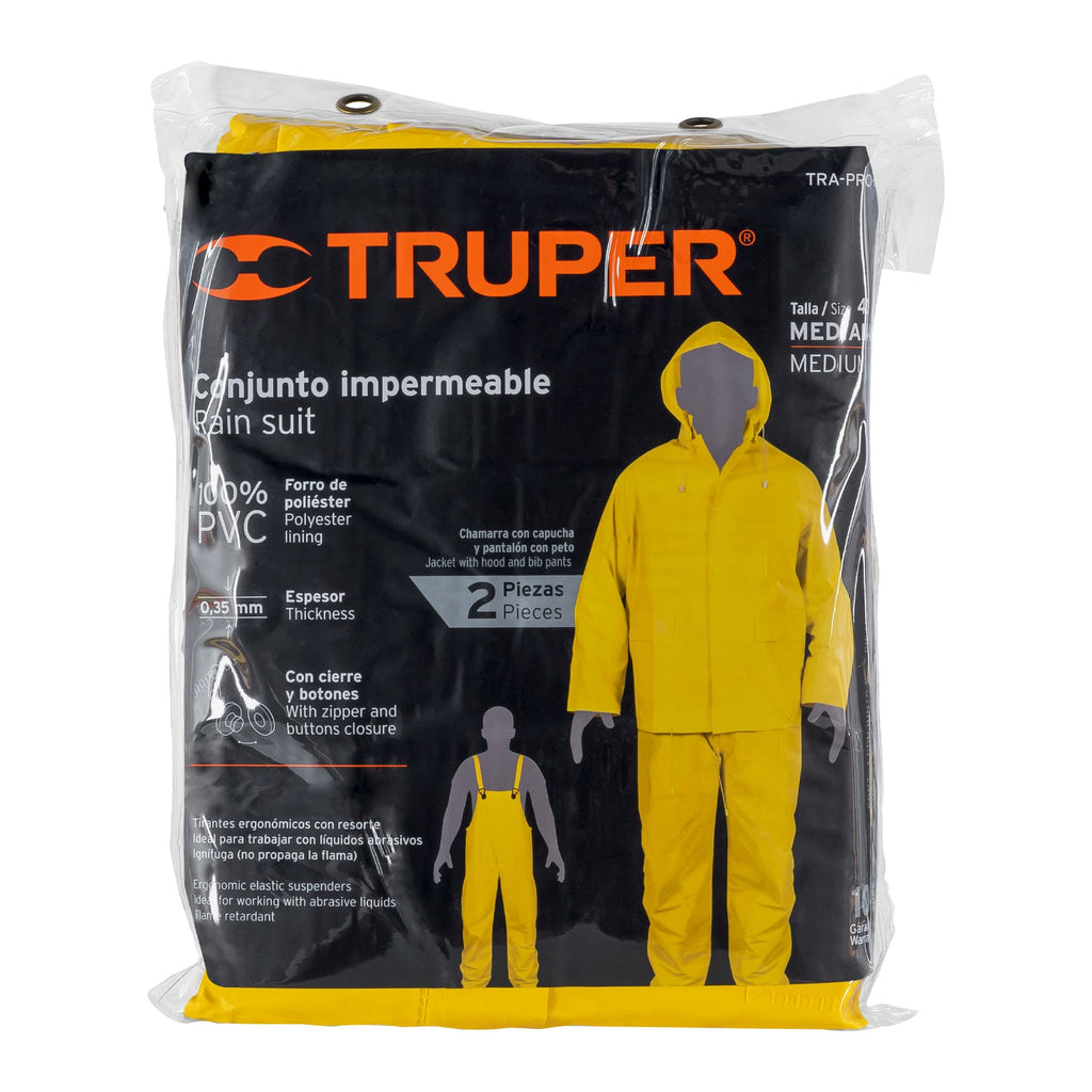 Conjunto impermeable doble capa, talla M, TRUPER TRA-PRO-M (14418)