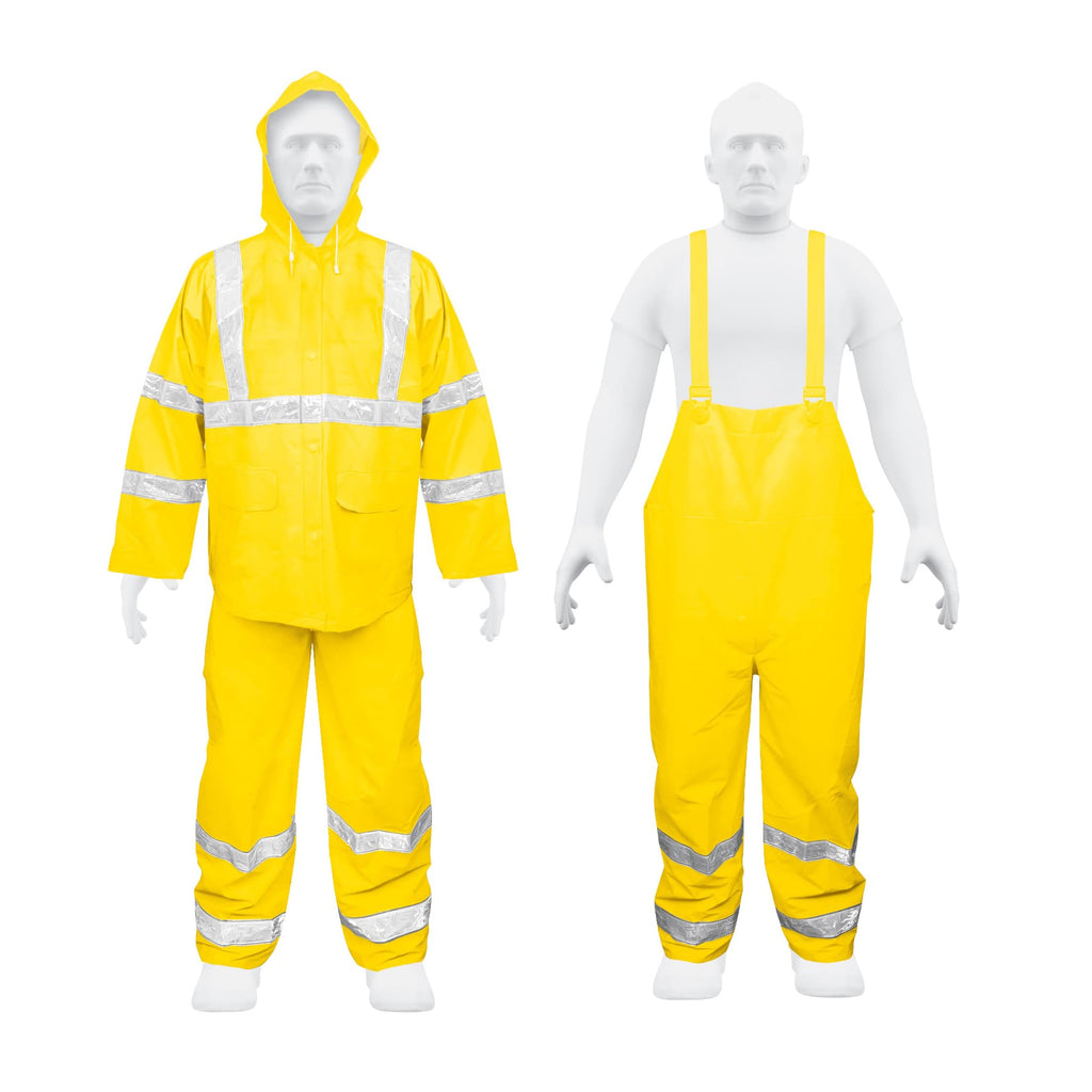 Conjunto impermeable doble capa amarillo con reflejante, G, TRUPER TRA-REF-L (18417)