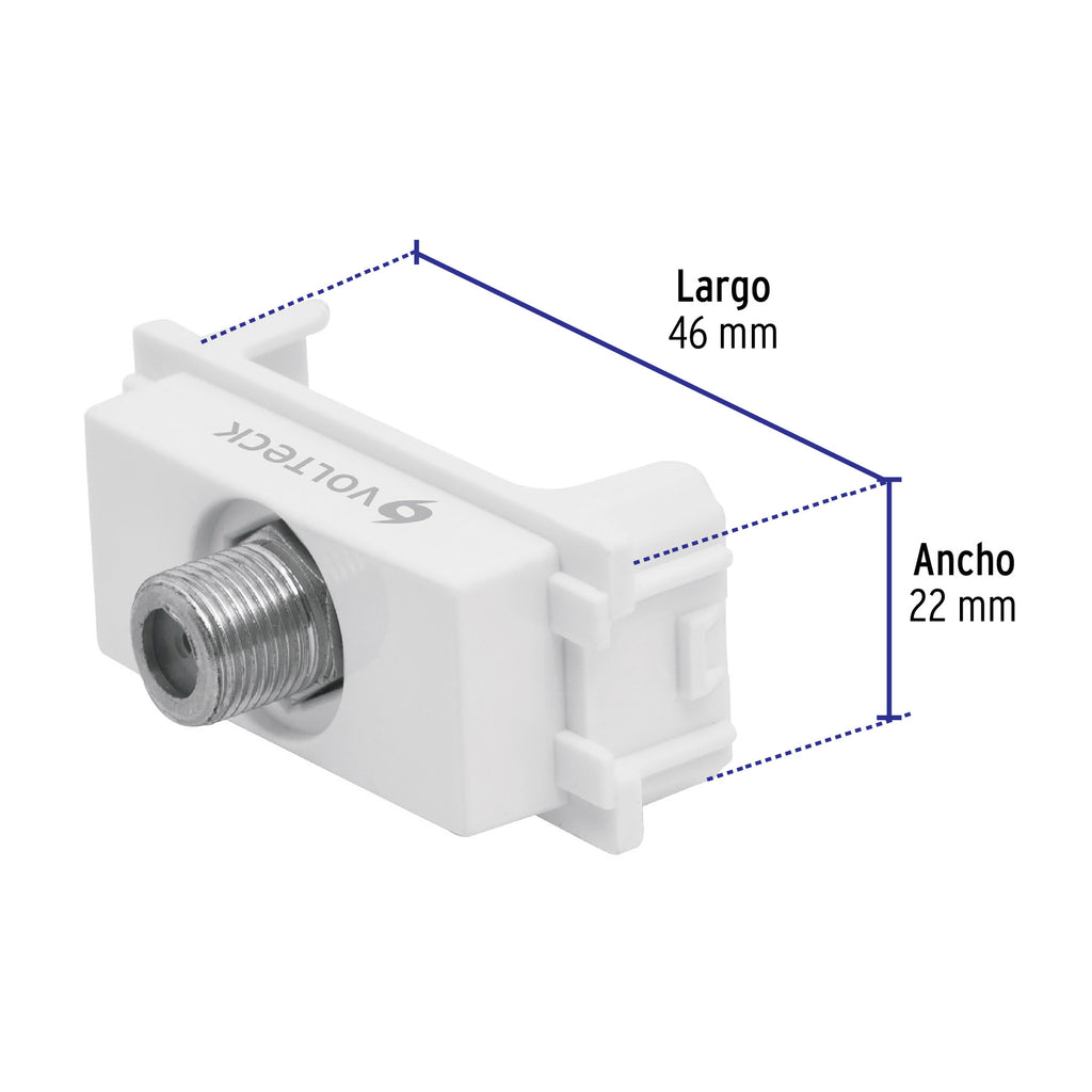 Toma de televisión, línea Italiana, color blanco, VOLTECK TV-1B (48141)