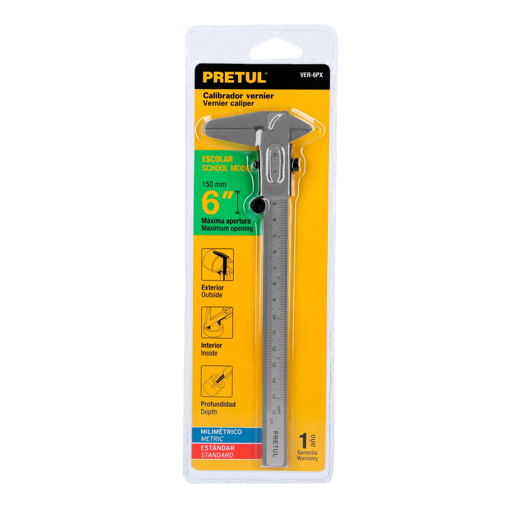 Calibrador vernier de 6", PRETUL VER-6PX (21455)