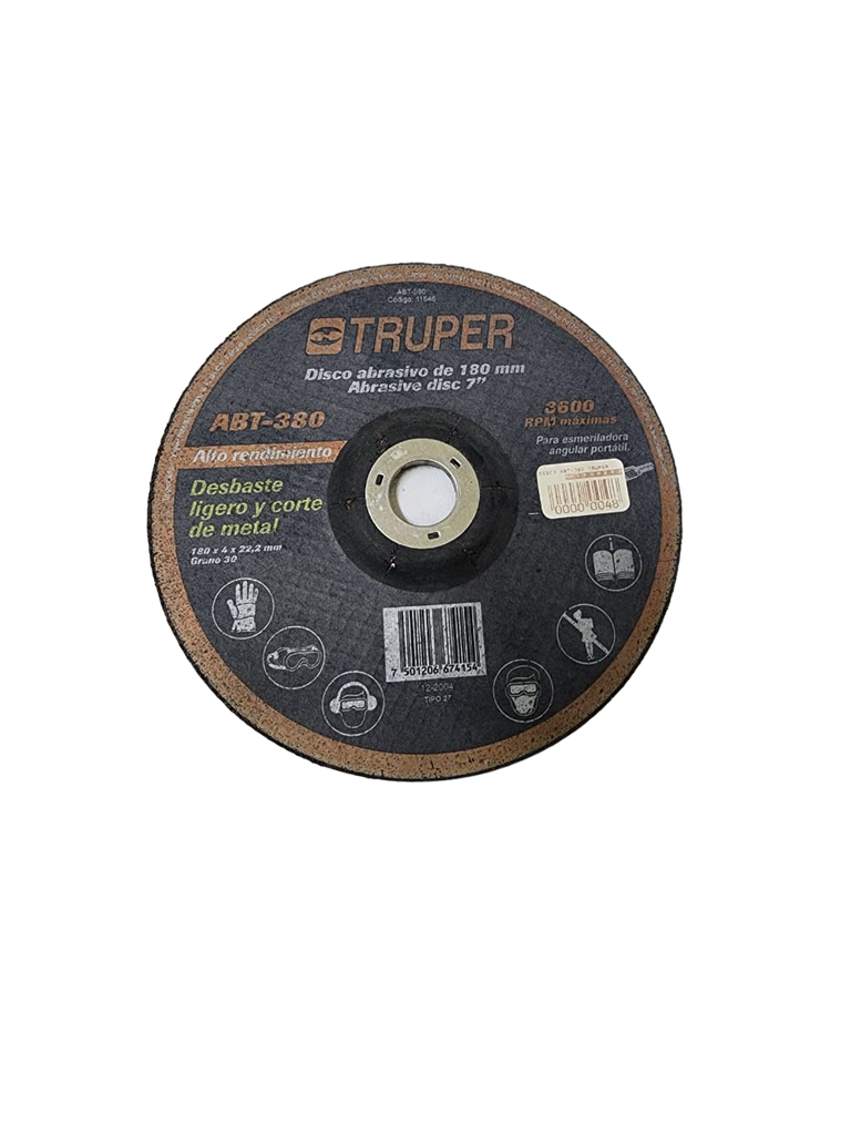 Disco abrasivo 7" TRUPER  ABT-380 (11546)