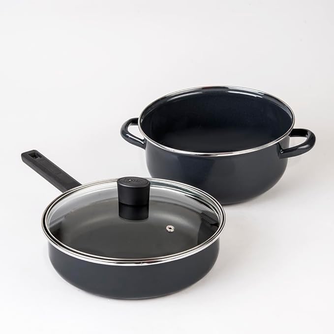 Batería de cocina mega optima 9 piezas, Cinsa color Negro