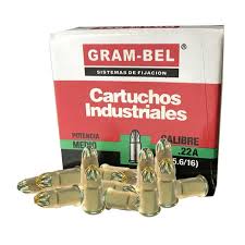 Cartucho industrial de acondicionamiento verde calibre 22 GRAM-BEL (S5 5.6/16)