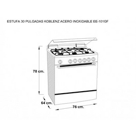 Estufa Koblenz  6 quemadores EE-101GF  30