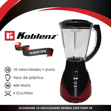 Cargar imagen en el visor de la galería, Licuadora Koblenz LKM4510 color roja