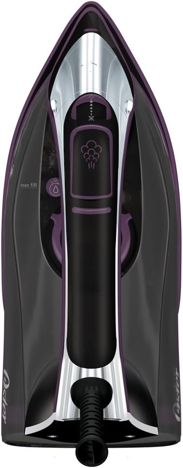 Plancha de vapor Oster con suela de cerámica morada y avanzada tecnología de vapor gcstae6502-013